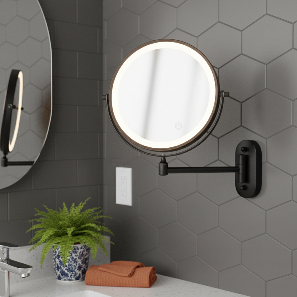 Miroir Cosmétique LED Rechargeable avec Éclairage Ajustable | Design Élégant pour un Maquillage Précis et Luxueux 1
