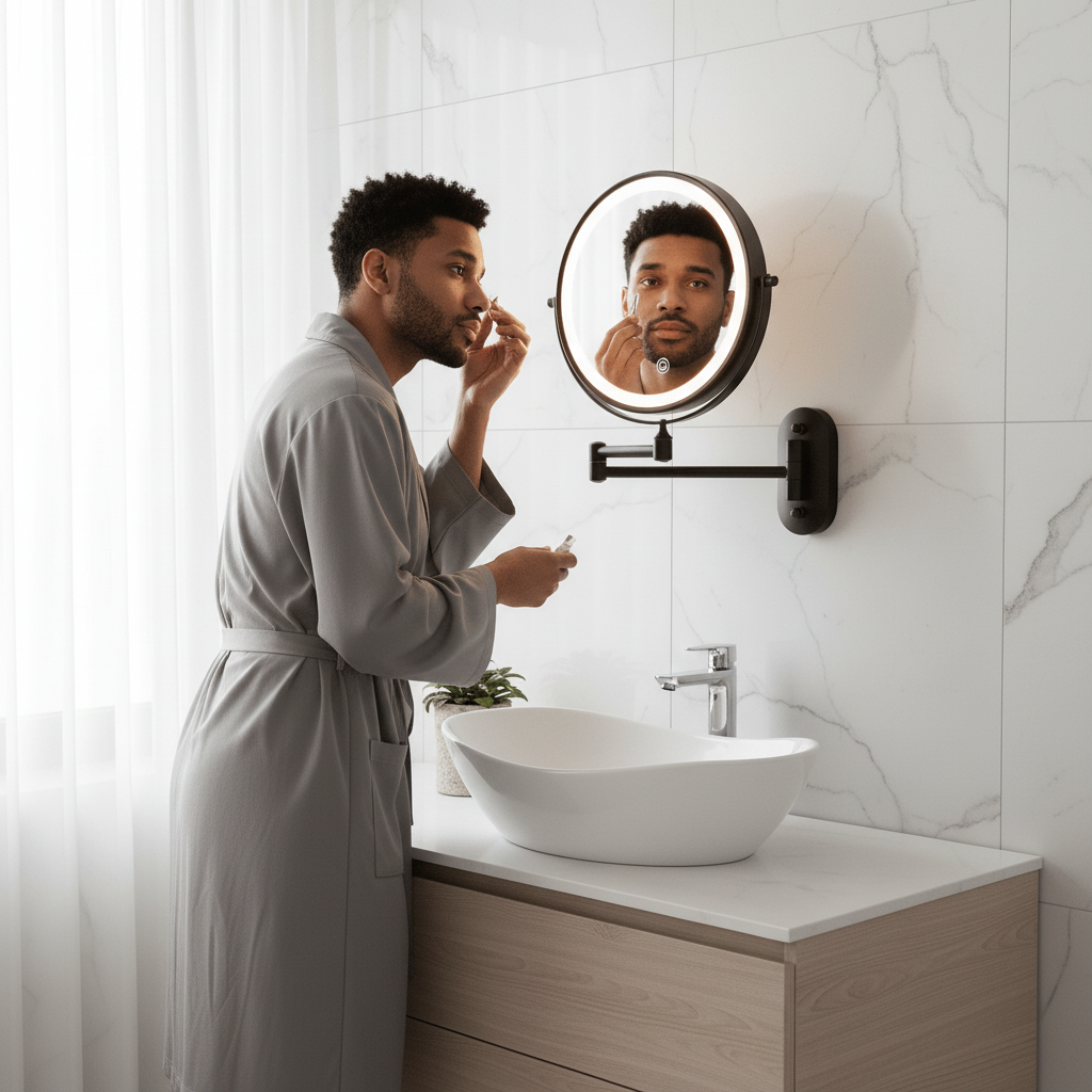 Miroir Cosmétique LED Rechargeable avec Éclairage Ajustable | Design Élégant pour un Maquillage Précis et Luxueux 2