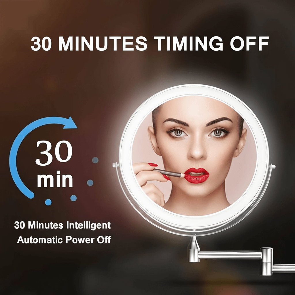 Miroir Cosmétique LED Rechargeable avec Éclairage Ajustable | Design Élégant pour un Maquillage Précis et Luxueux 4