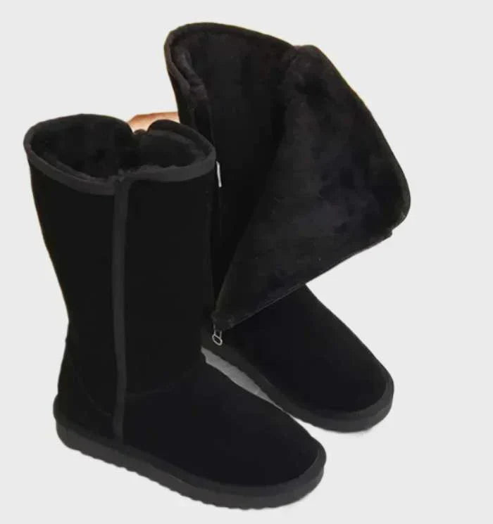 Bottes Femme en Daim Doublées Peau de Mouton