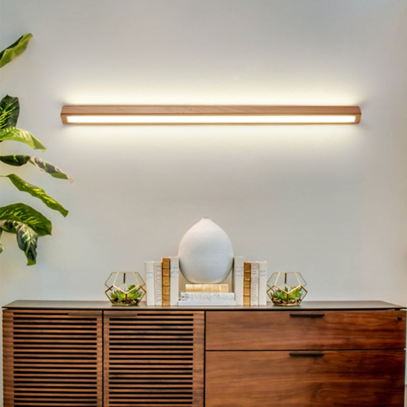 Natural Wood Wall Sconce - Warm Acrylic Glow 3