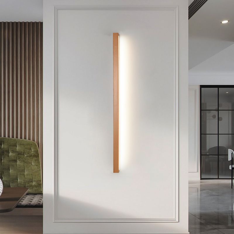 Natural Wood Wall Sconce - Warm Acrylic Glow 5