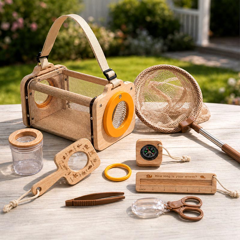 Kit d'exploration nature pour enfant en chêne, dès 4 ans