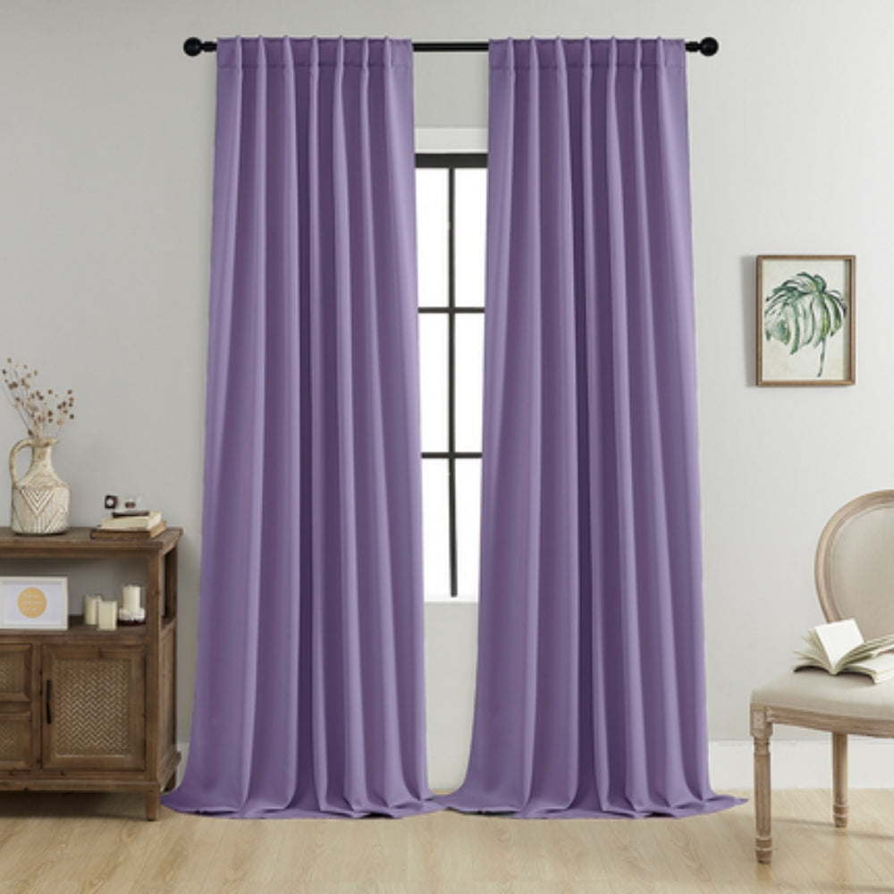 Rideaux en Microfibre Tons Neutres, Lot de 2 – Purple