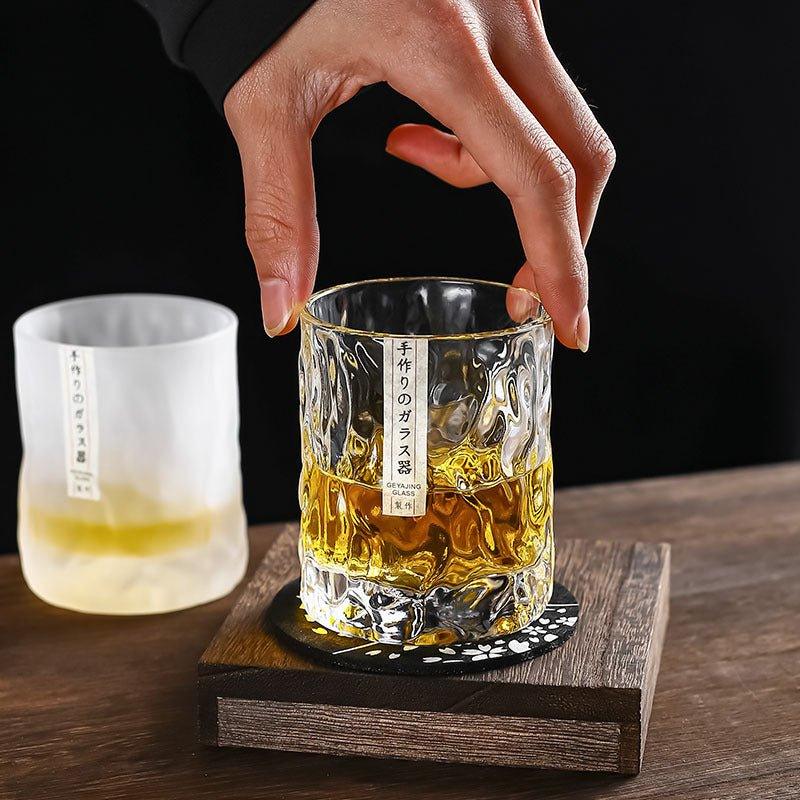Cut-Pattern Whisky Glass in a Wooden Gift Box