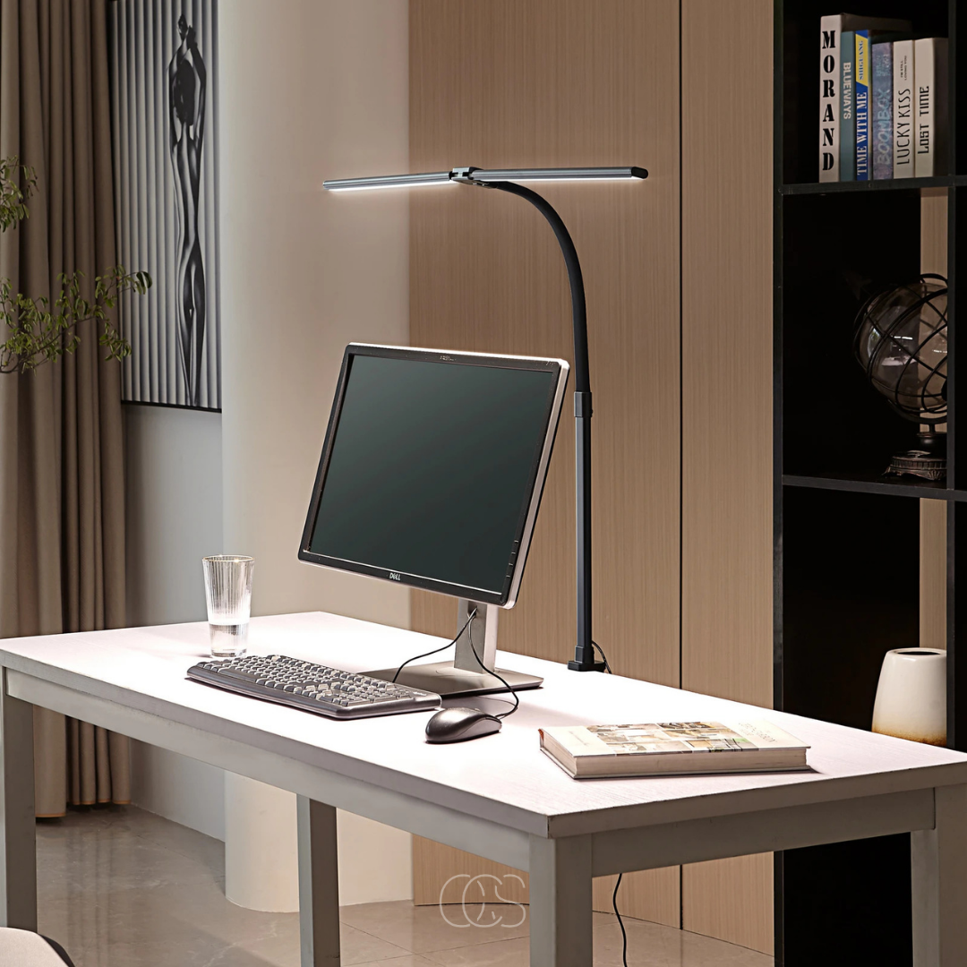 Clamp LED Desk Lamp, Gooseneck, 3 Light Colours