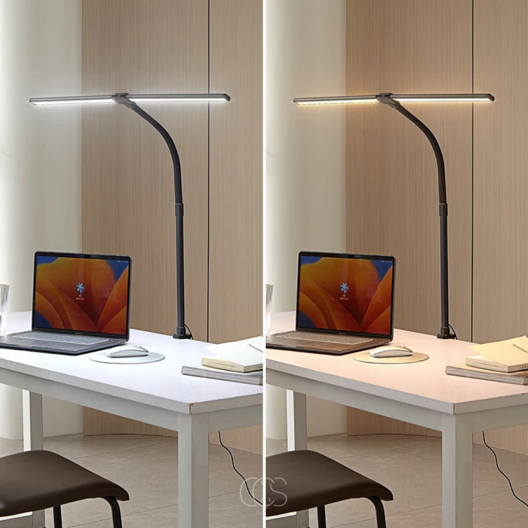 Clamp LED Desk Lamp, Gooseneck, 3 Light Colours