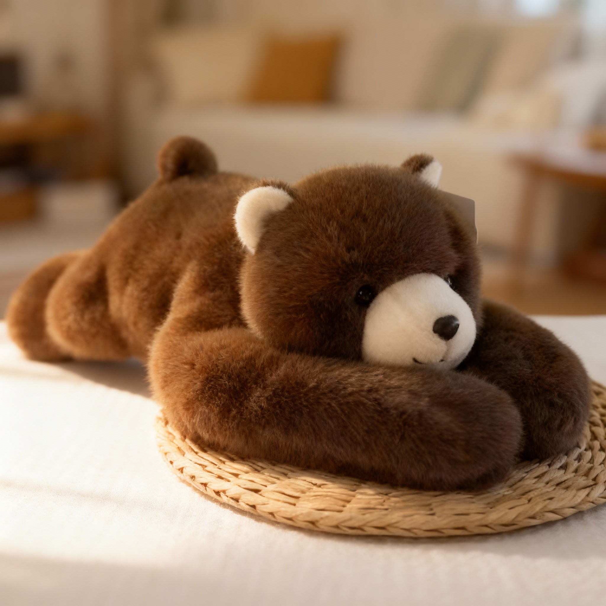 Oreiller Câlin : Élégance Naturelle en Lumière – Fausse Fourrure Luxe 5