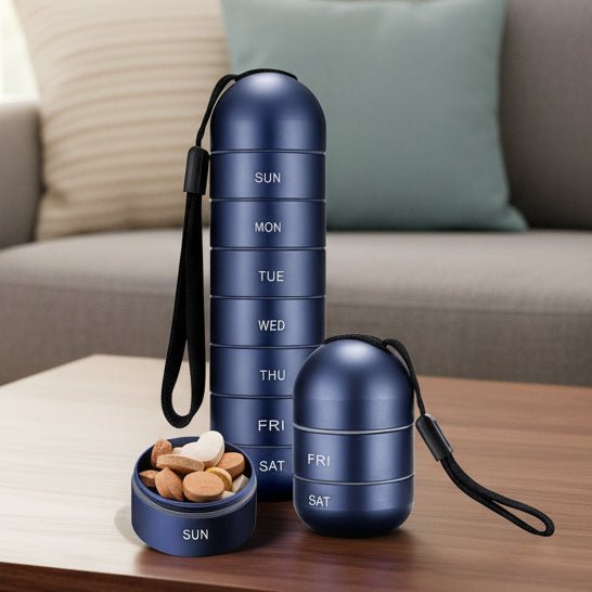 Pelvibliss Pilulier Aluminium Étanche 7 Jours Grande Capacité