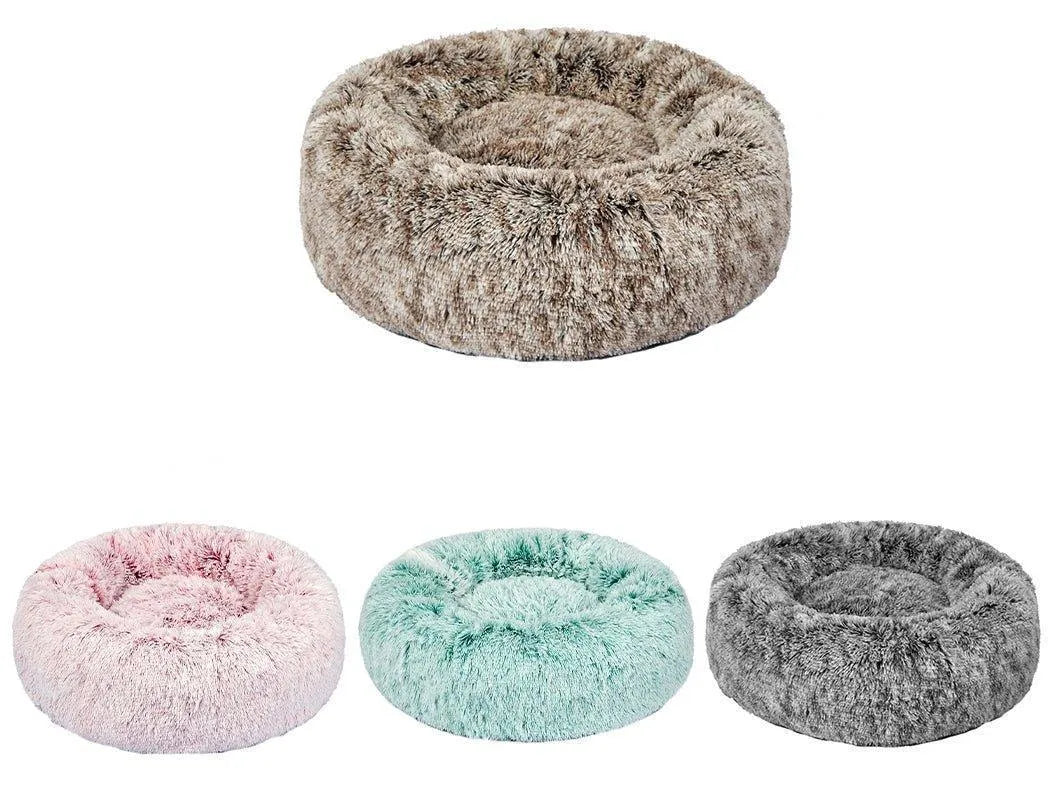 Panier rond moelleux pour chien, housse amovible