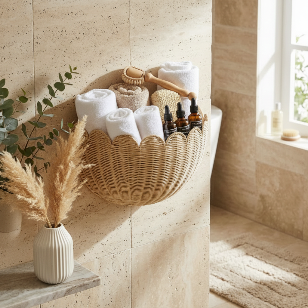 Panier Mural Tressé en Bambou Naturel | Rangement Élégant et Pratique pour un Intérieur Chic 2