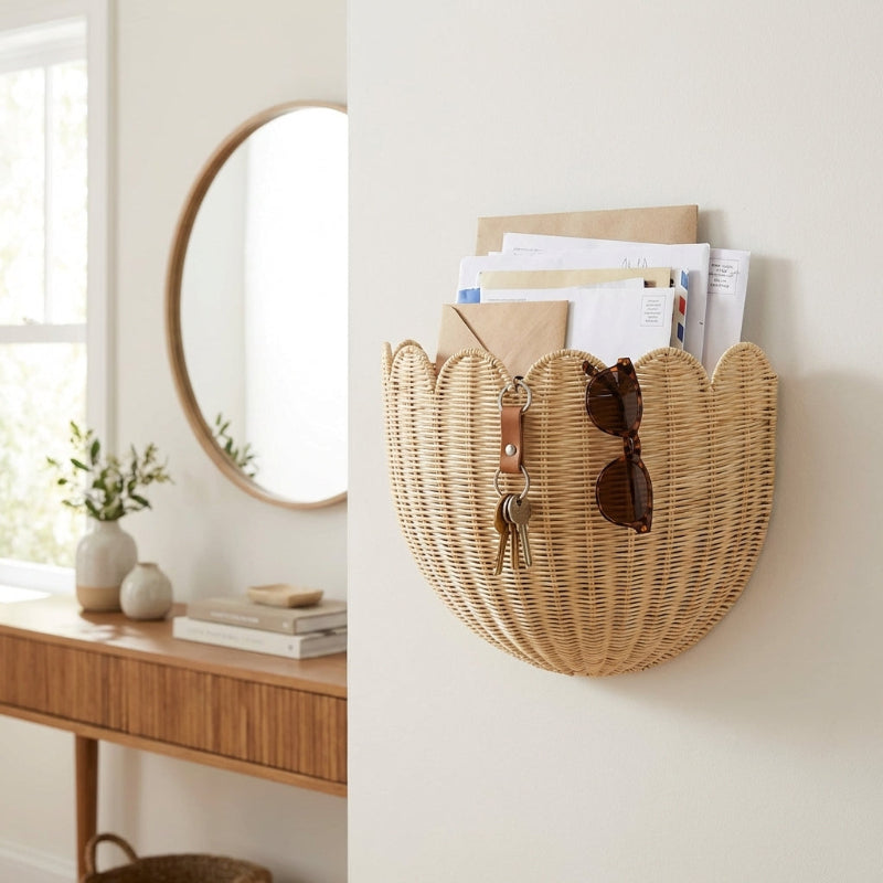 Panier Mural Tressé en Bambou Naturel | Rangement Élégant et Pratique pour un Intérieur Chic 3