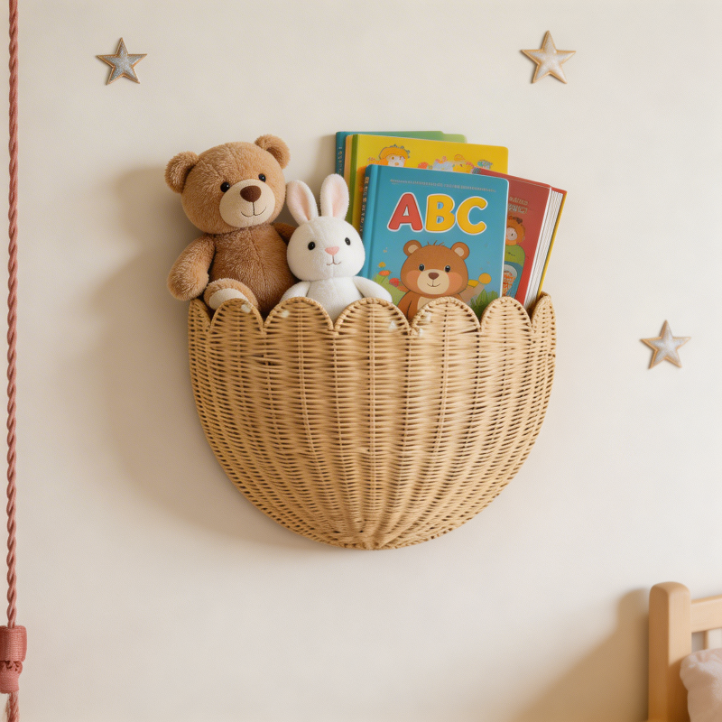 Panier Mural Tressé en Bambou Naturel | Rangement Élégant et Pratique pour un Intérieur Chic 4