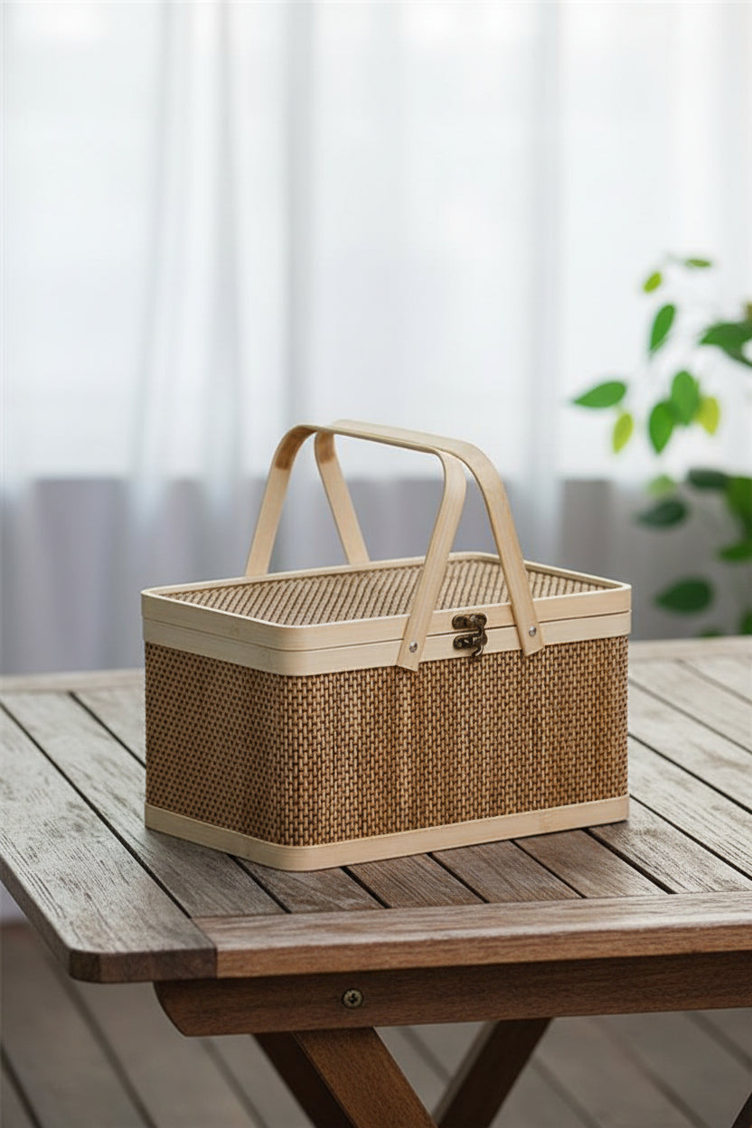 Panier Pique-Nique en Bambou | Élégance et Praticité pour Vos Repas en Plein Air 3