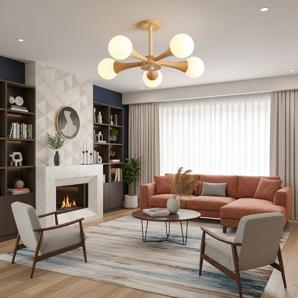 Plafonnier Design Élégant en Bois 8
