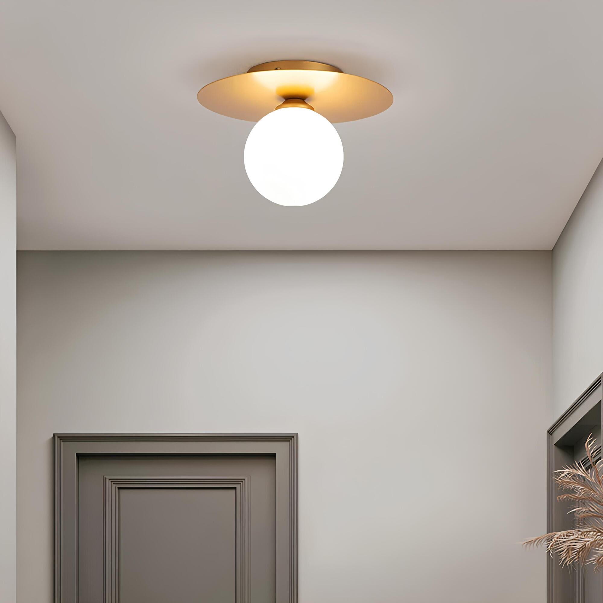 Plafonnier Design : Élégance Naturelle en Lumière – Métal Doré Moderne 5