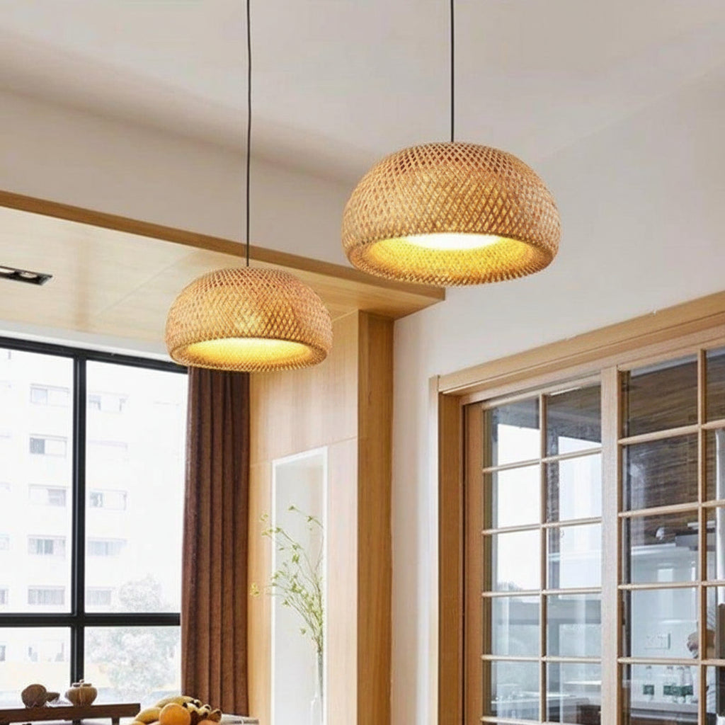 Plafonnier Élégant en Bambou – Artisanat Naturel et Chic 7