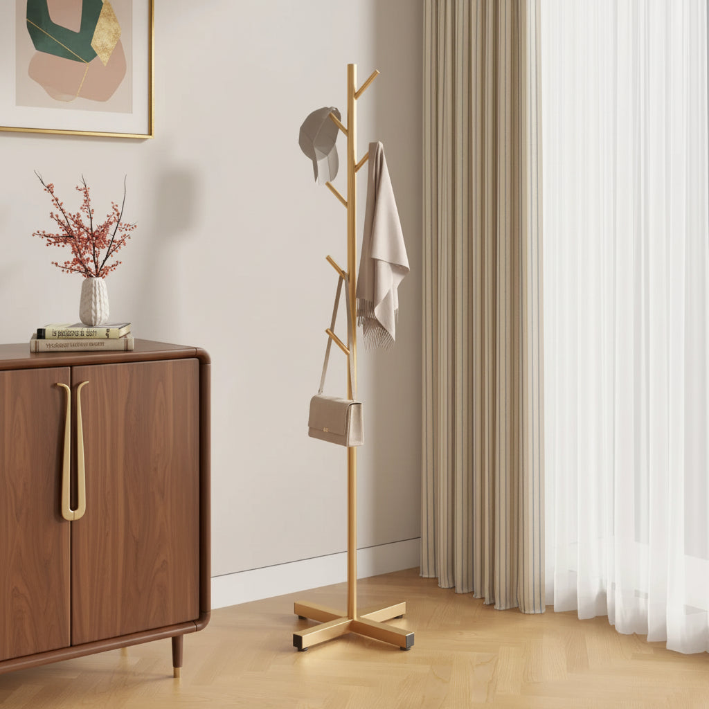Porte Manteau Sur Pied en Métal Noir | Design Minimaliste et Élégant pour un Rangement Chic 3