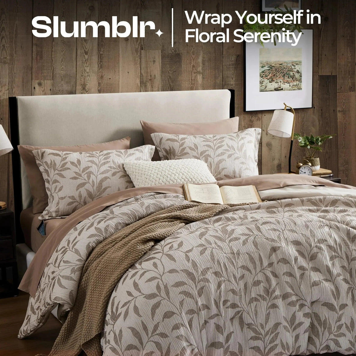 Floral Duvet Cover Set, 4 Pieces