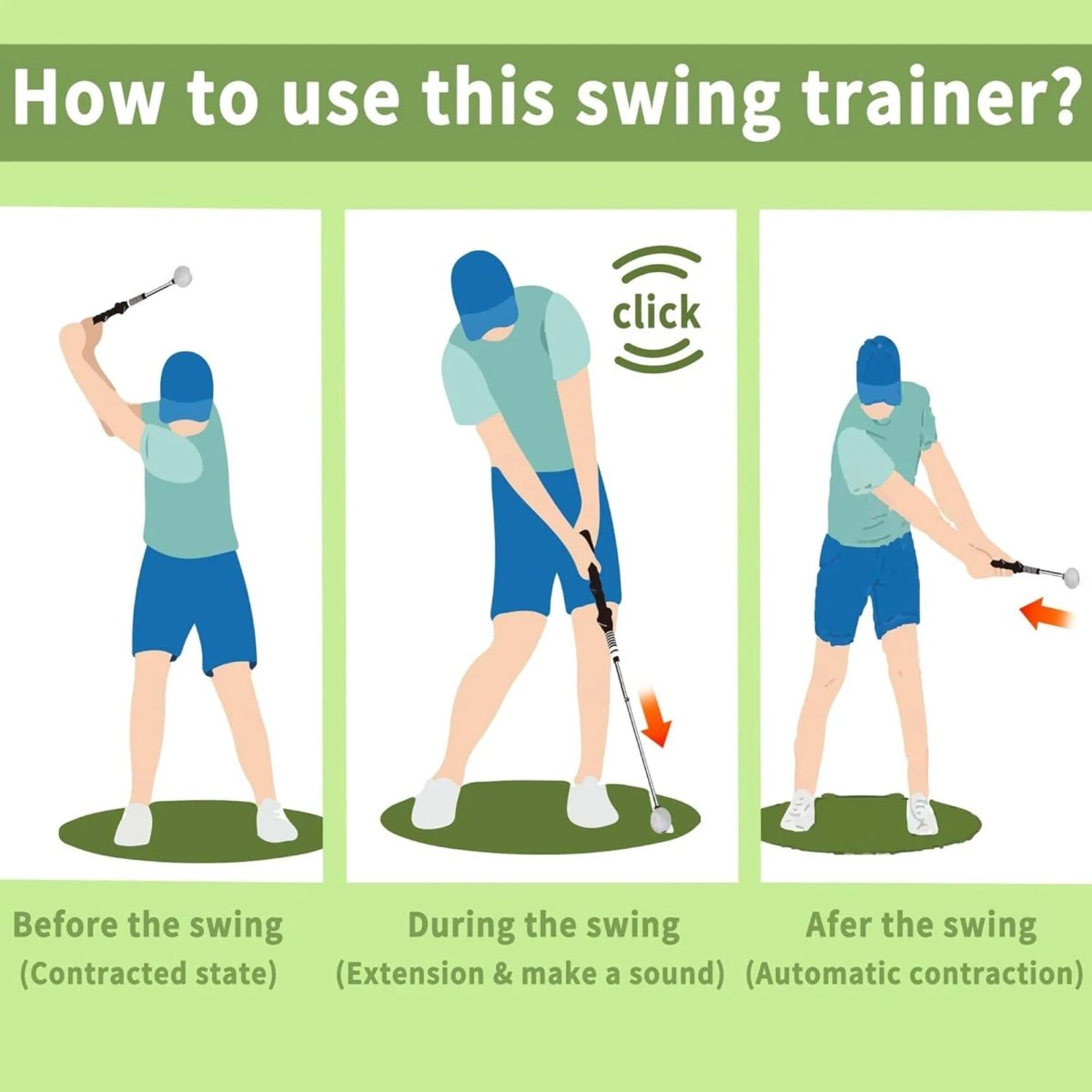 Tongclean Entraîneur Swing Golf Rétractable Click