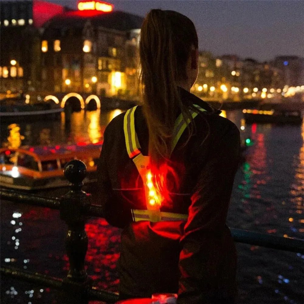 Punchsmart Gilet Réfléchissant LED Ajustable Sécurité