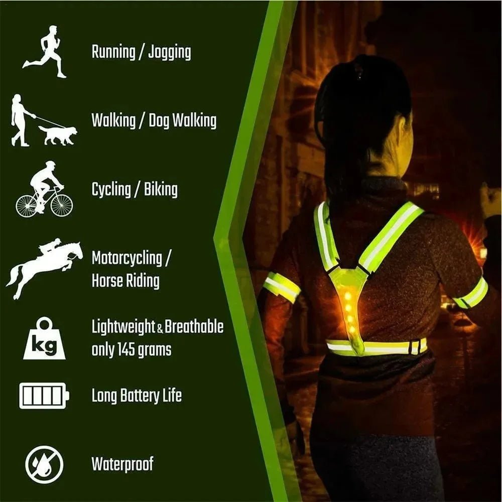 Punchsmart Gilet Réfléchissant LED Ajustable Sécurité