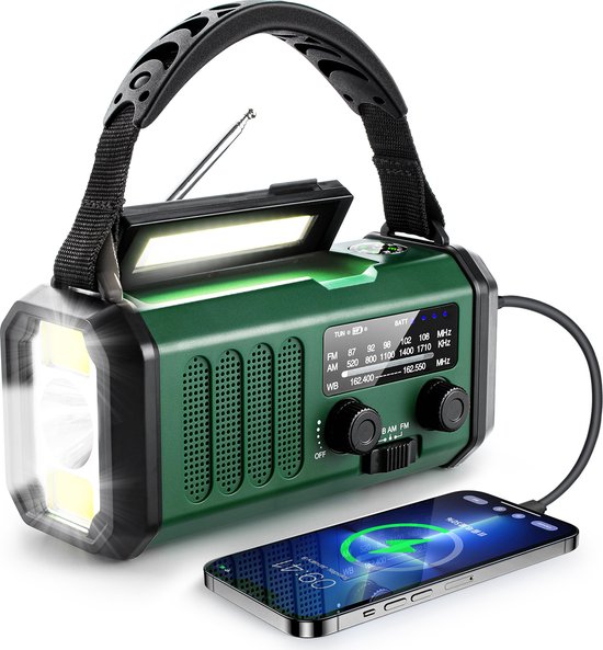Radio d'Urgence Solaire et Dynamo 10 000 mAh | Design Compact et Portable pour Aventures en Extérieur 0