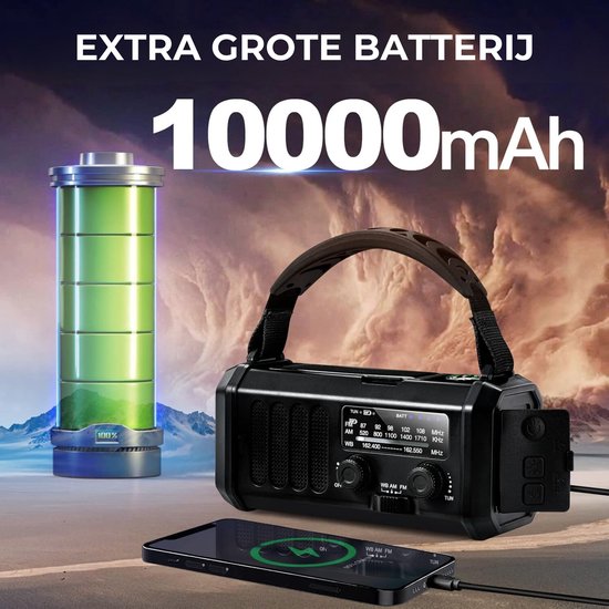 Radio d'Urgence Solaire et Dynamo 10 000 mAh | Design Compact et Portable pour Aventures en Extérieur 9