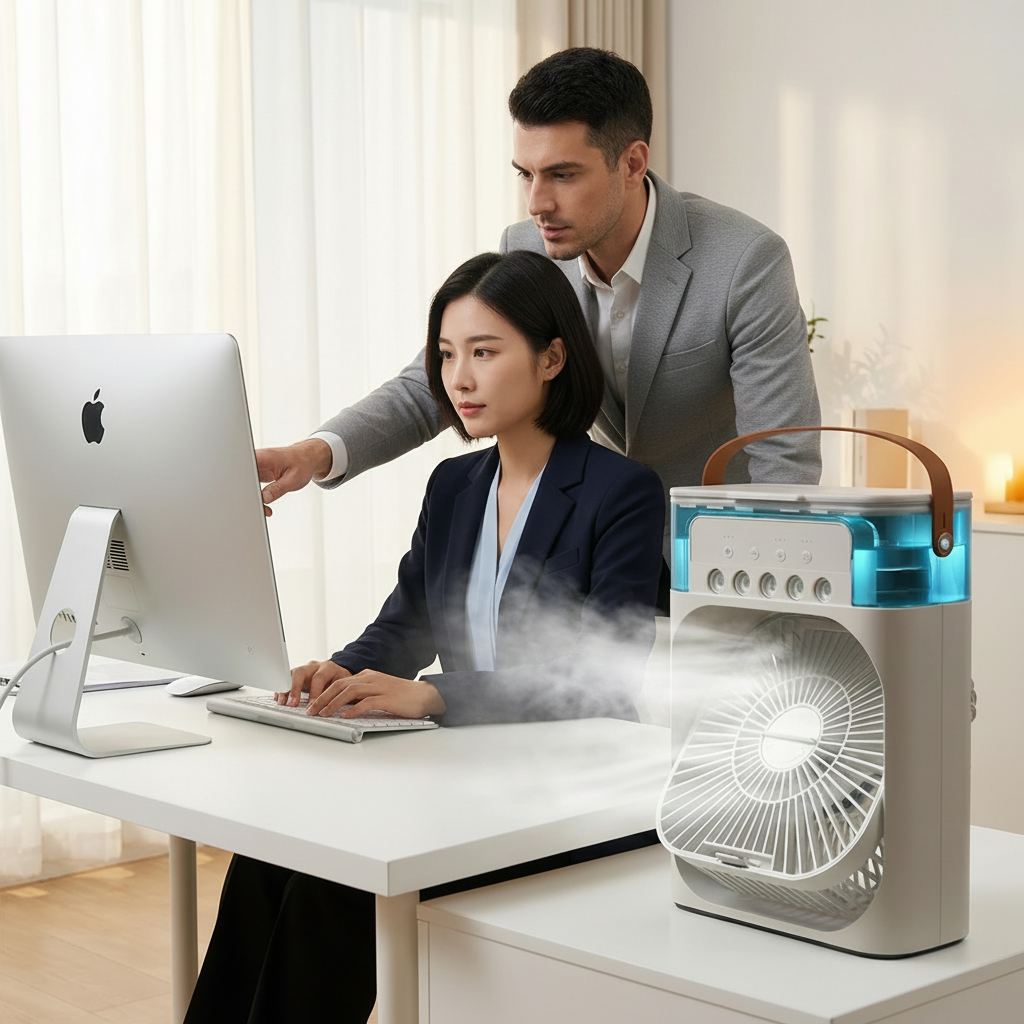 Rafraîchisseur d'Air Silencieux en Aluminium | Mini Climatiseur Élégant et Efficace pour un Confort Optimal 2