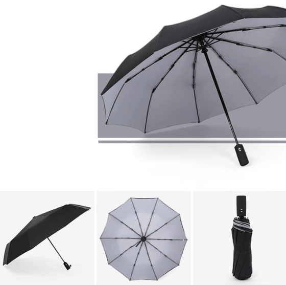 Rainforce | Parapluie Pliant Solide en Aluminium et Polyester | Protection Élégante Contre le Vent et la Pluie 12