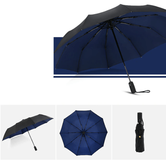 Rainforce | Parapluie Pliant Solide en Aluminium et Polyester | Protection Élégante Contre le Vent et la Pluie 9