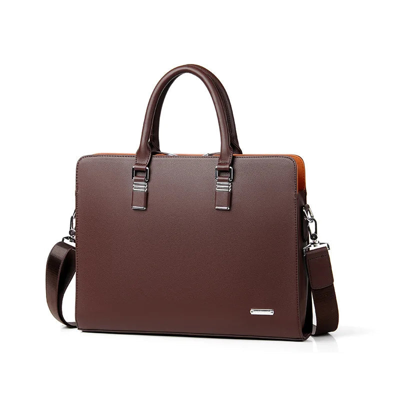 Sacoche ordinateur en cuir pour homme, 14 à 15 pouces