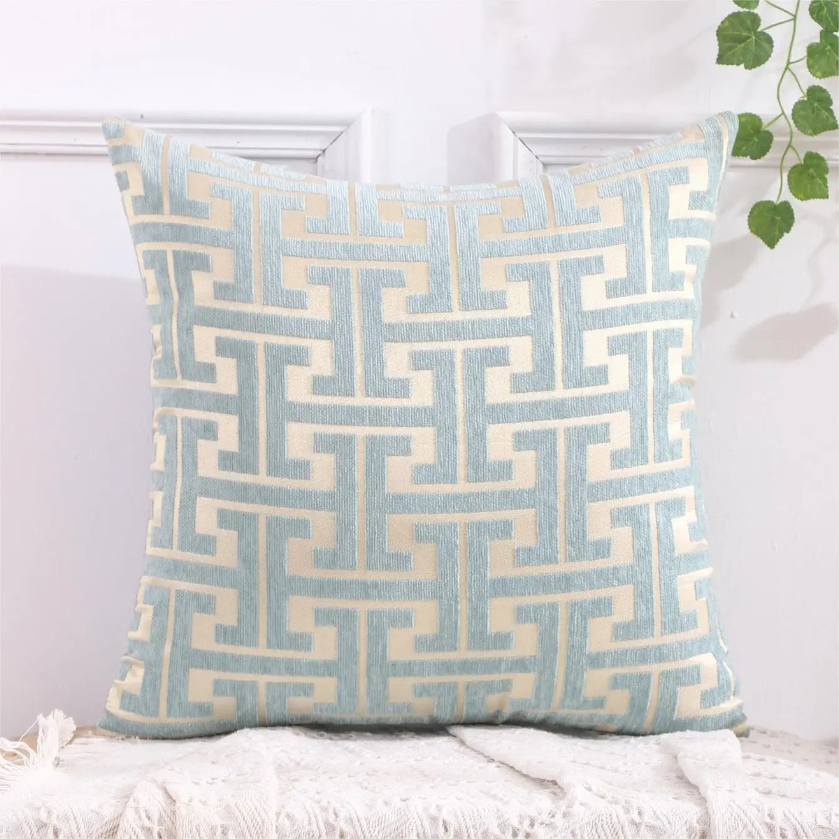 Serenite Stripe - Housse de Coussin Rayée en Coton