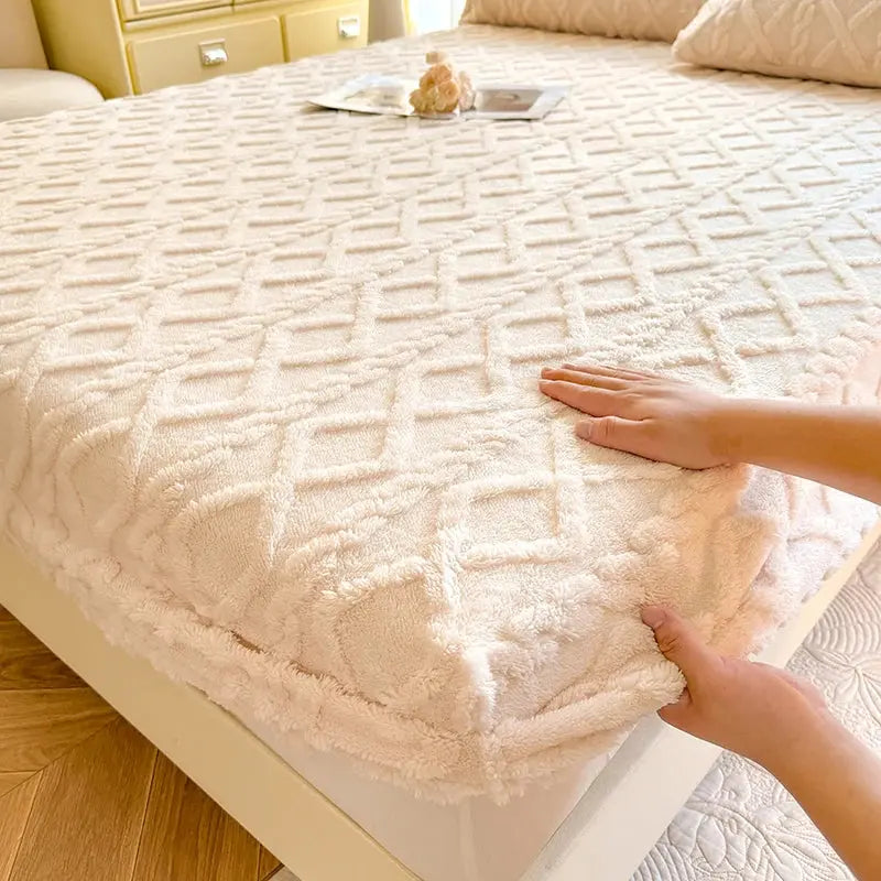 Ultra-Soft Ribbed Fitted Sheet, Fleece Feel