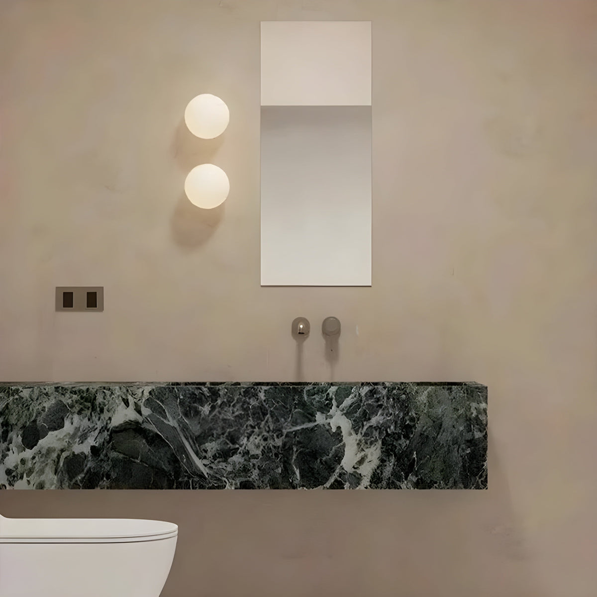 Round Frosted Glass Wall Light, E27 Socket