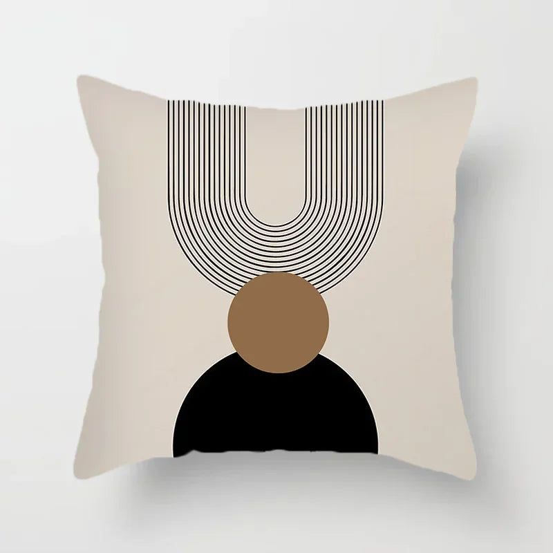 Aurum - Housse de Coussin Abstraite Noir et Blanc