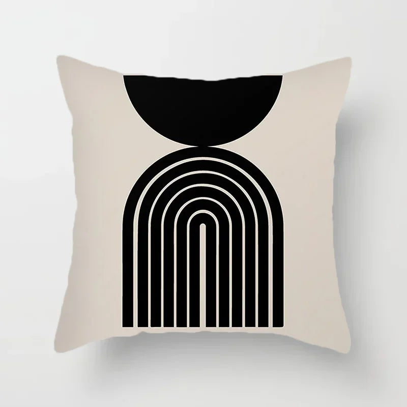 Aurum - Housse de Coussin Abstraite Noir et Blanc