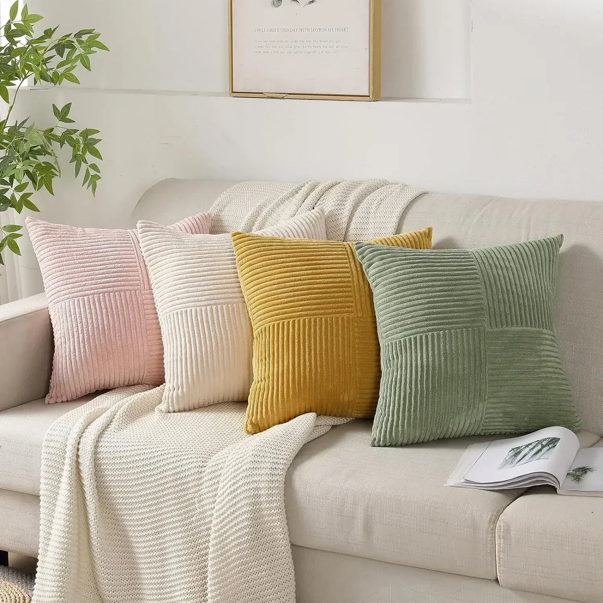 Quintessence - Lot de 2 Housses de Coussin Coton