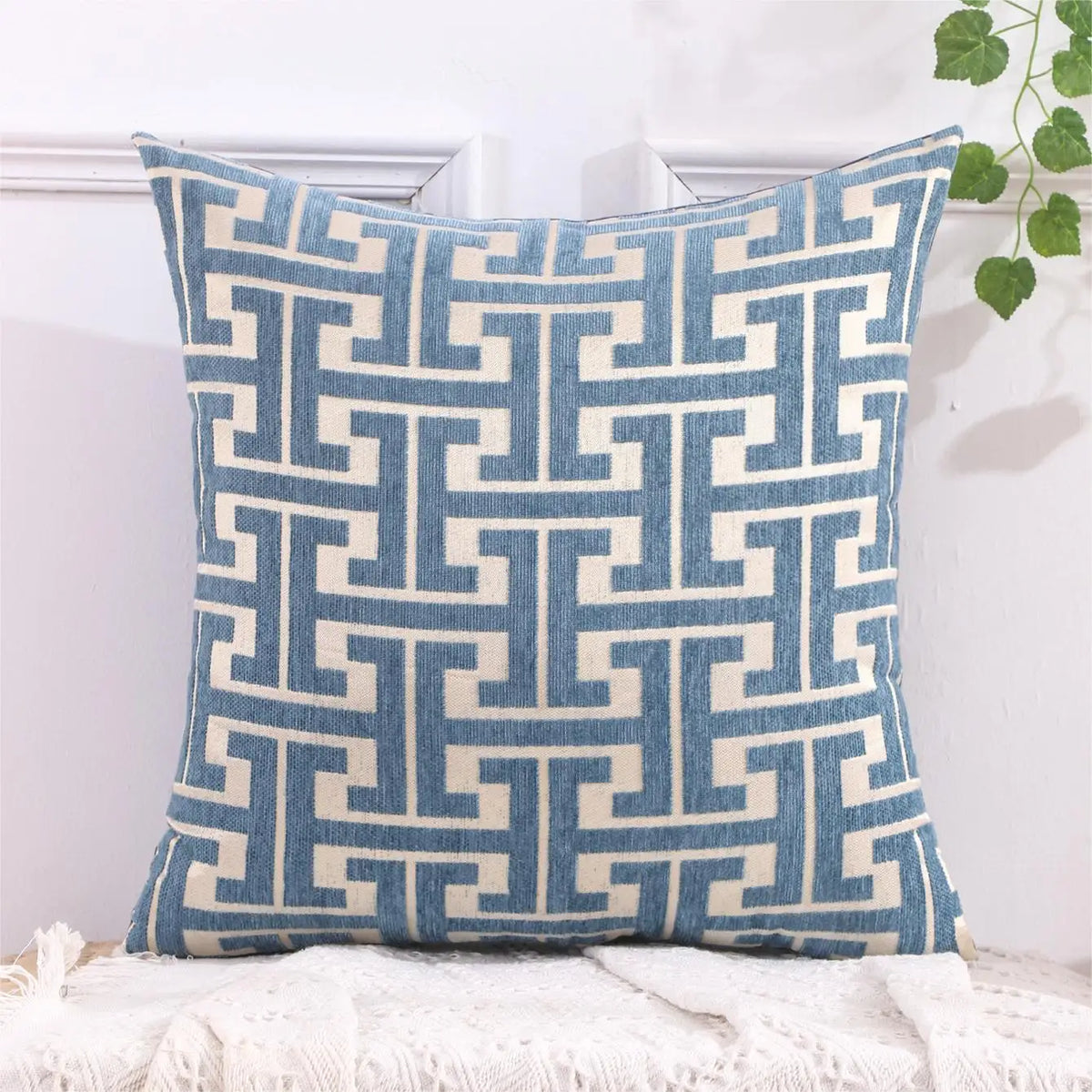 Serenite Stripe - Housse de Coussin Rayée en Coton