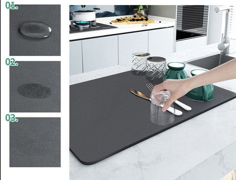 AbsorpTowel - Tapis Égouttoir Absorbant Antidérapant