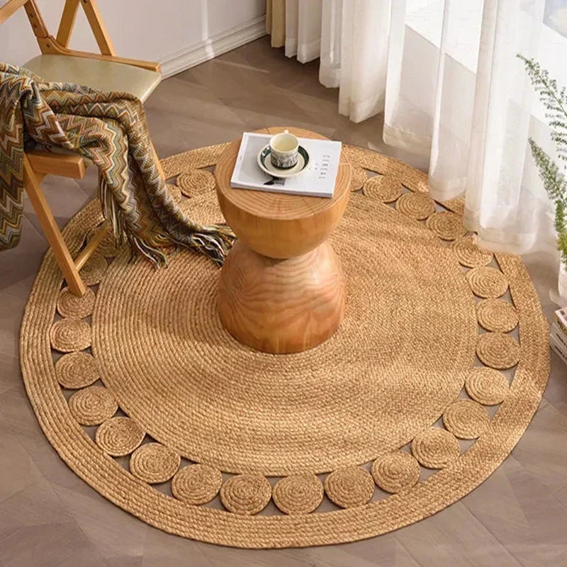 GreenWeave - Tapis Rond en Fibres Végétales