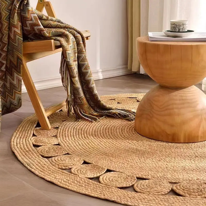 GreenWeave - Tapis Rond en Fibres Végétales