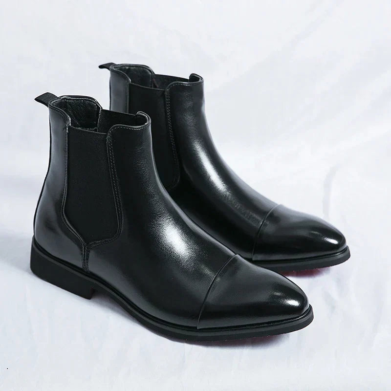 Leather Chelsea Boots for Men, Black or Maroon