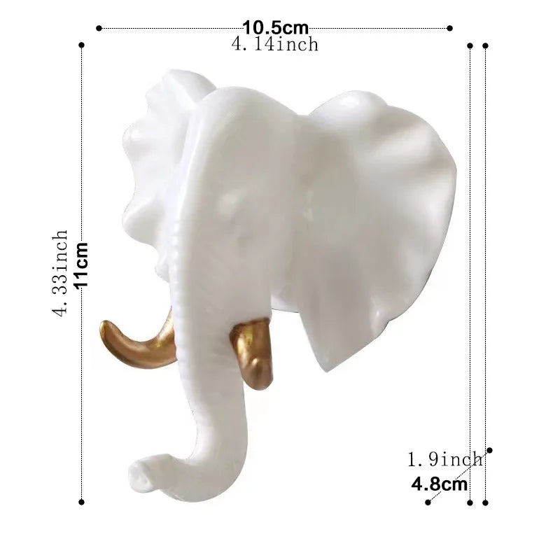3D Animal Head Wall Hook in Polyresin