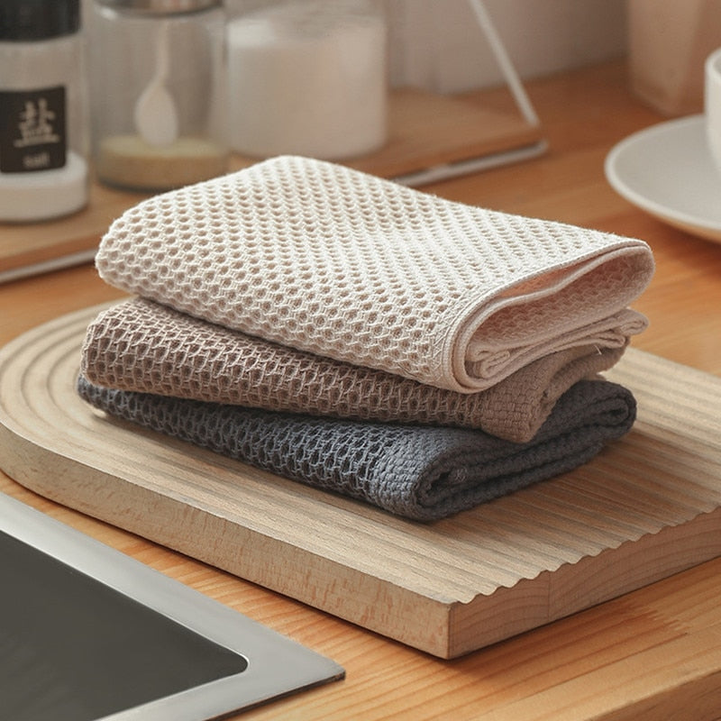 Set of 6 Honeycomb Cotton Towels