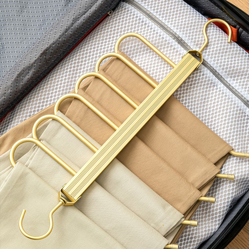 Cintre à pantalons en aluminium, 6 niveaux pivotants