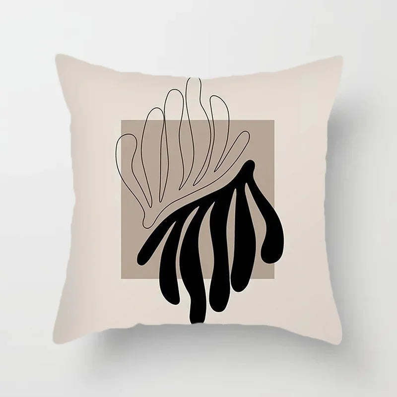 Aurum - Housse de Coussin Abstraite Noir et Blanc