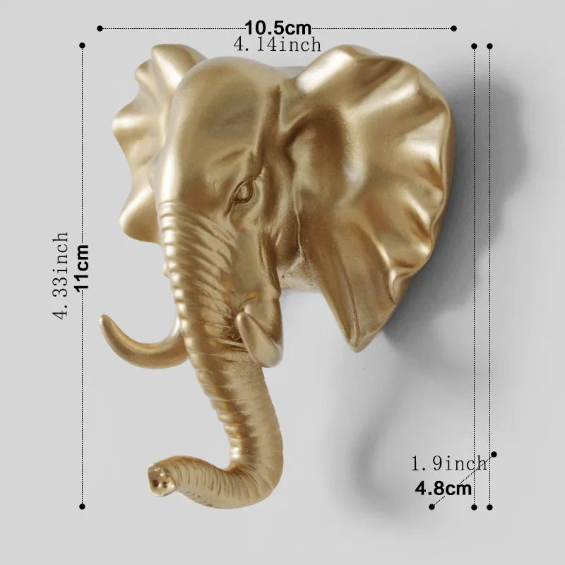 3D Animal Head Wall Hook in Polyresin