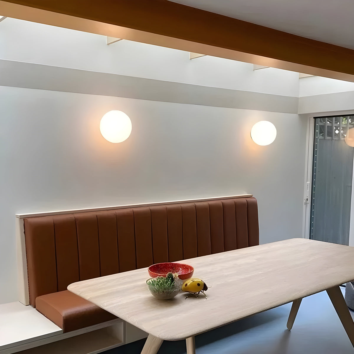 Round Frosted Glass Wall Light, E27 Socket