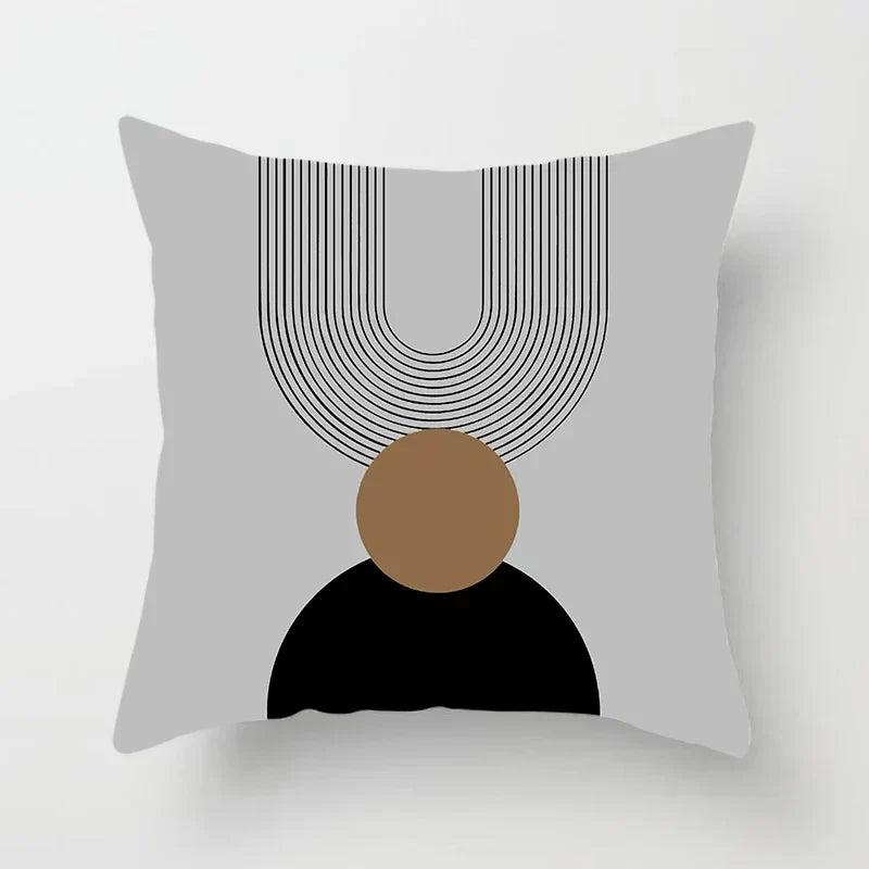 Aurum - Housse de Coussin Abstraite Noir et Blanc